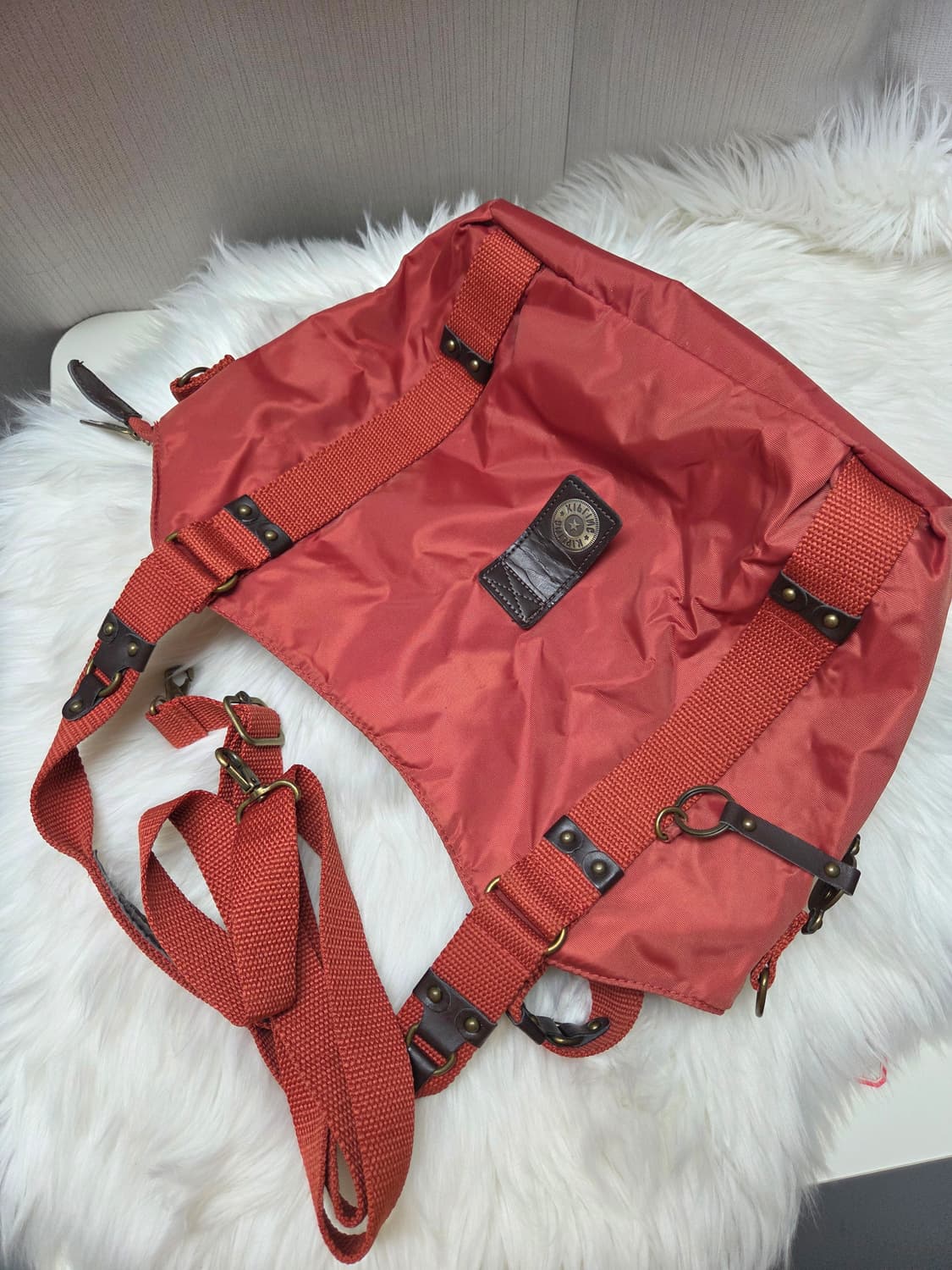 키플링 레드 토트백 겸 백팩#미착용# 상품이미지1