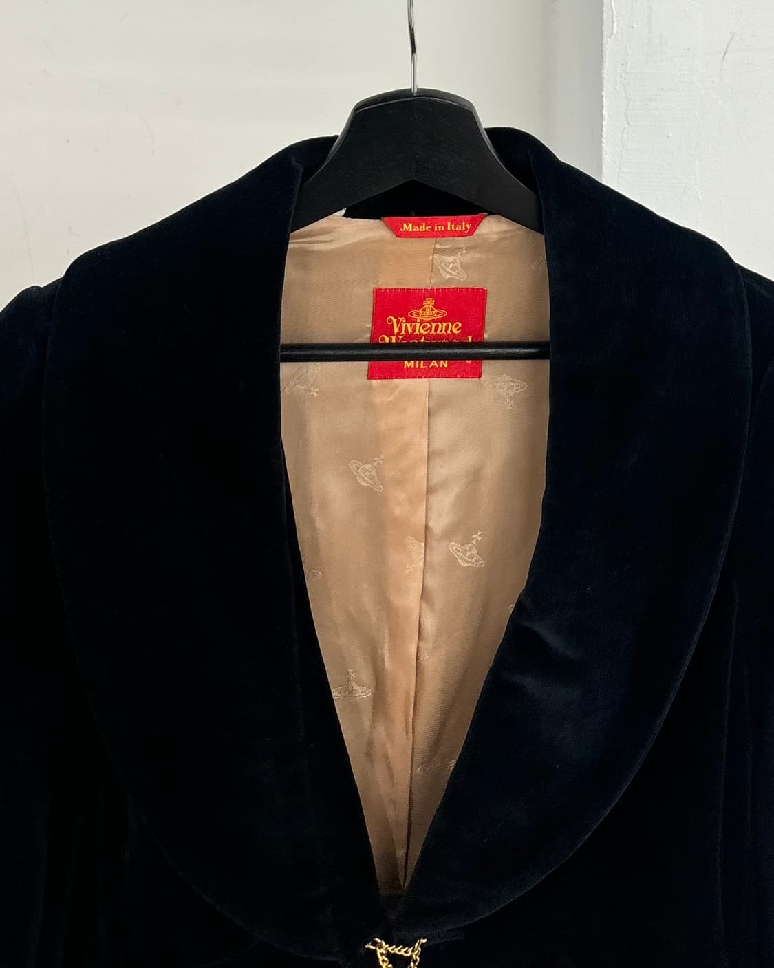 비비안웨스트우드 딥네이비 레드 라벨 벨벳 크롭 자켓 상품이미지2