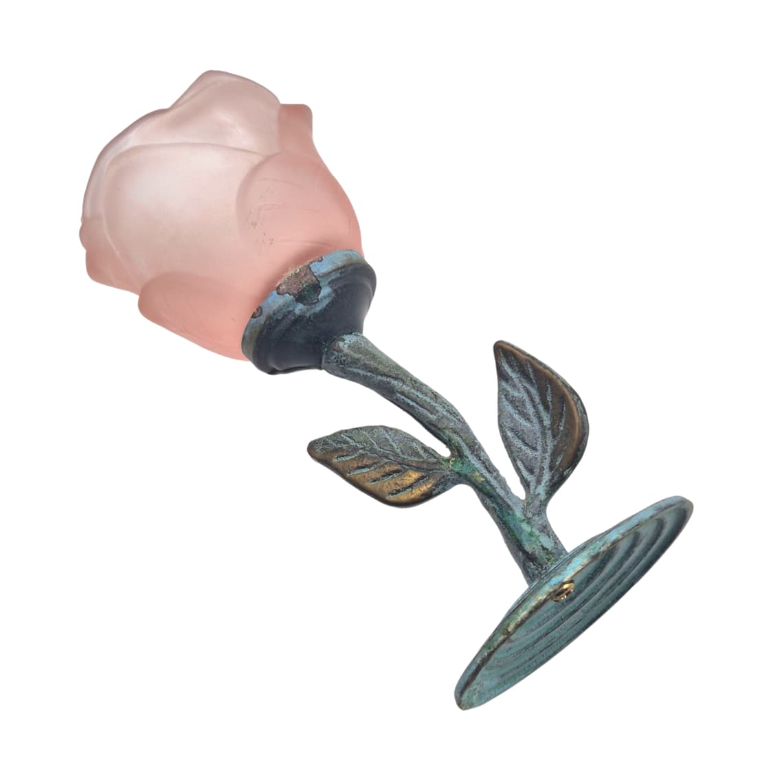 80s 엔틱 핑크 불투명 장미 촛대 상품이미지3