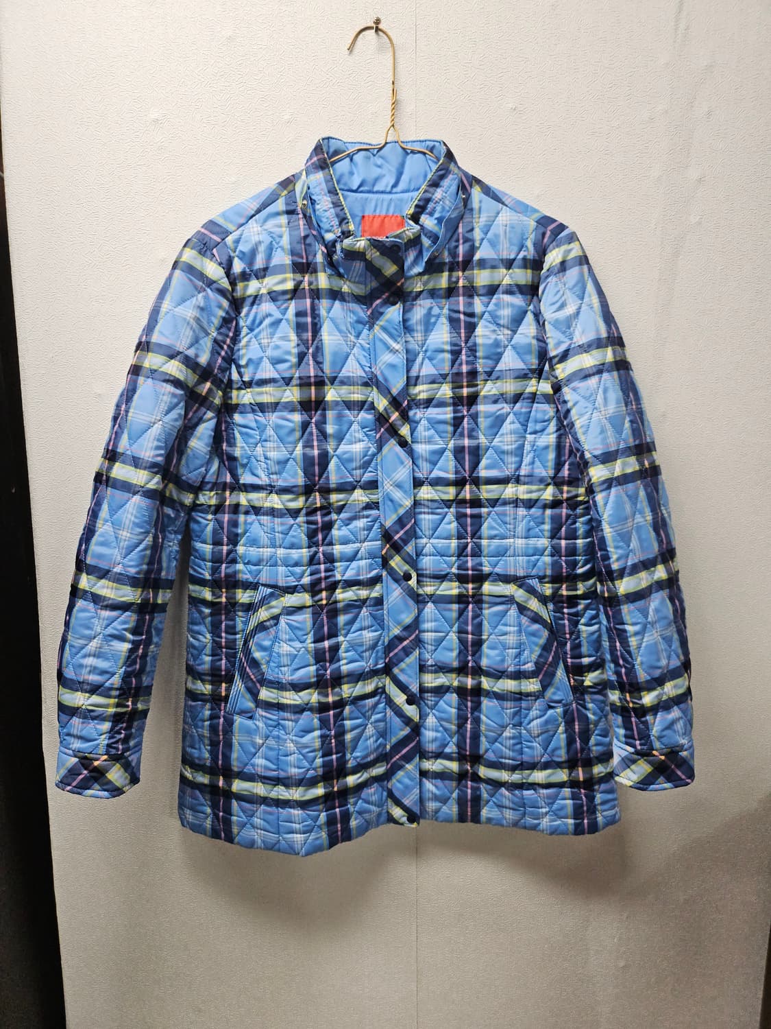 크로커다일 블루 체크 퀼팅 자켓  100 상품이미지1