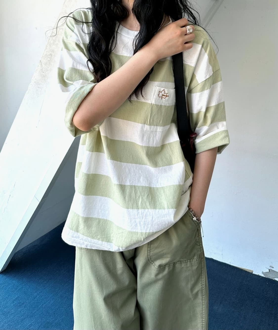 Design stitch border stripe over t-shirt 상품이미지8