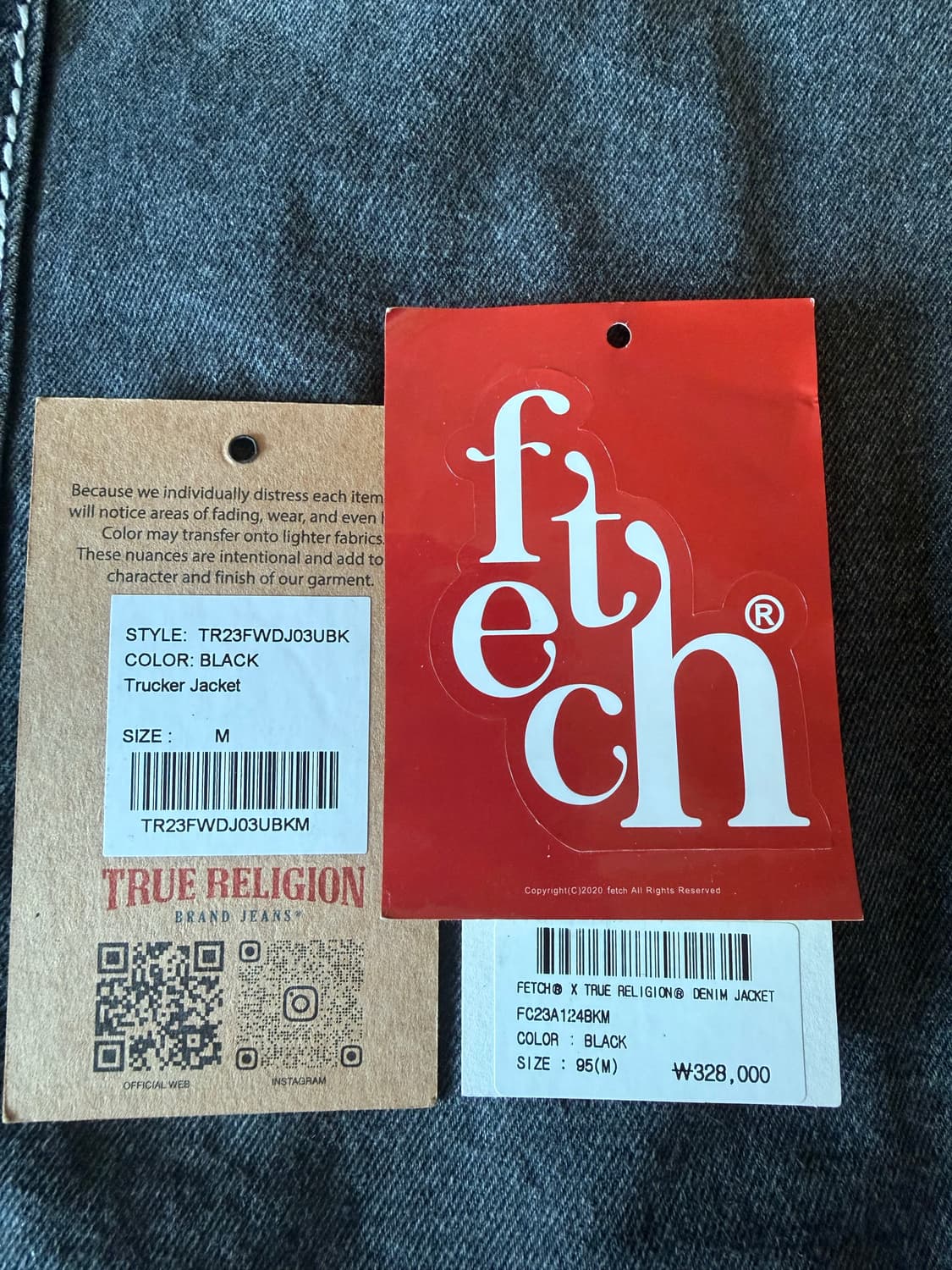 페치 X 트루릴리젼 트러커 자켓 블랙 상품이미지4