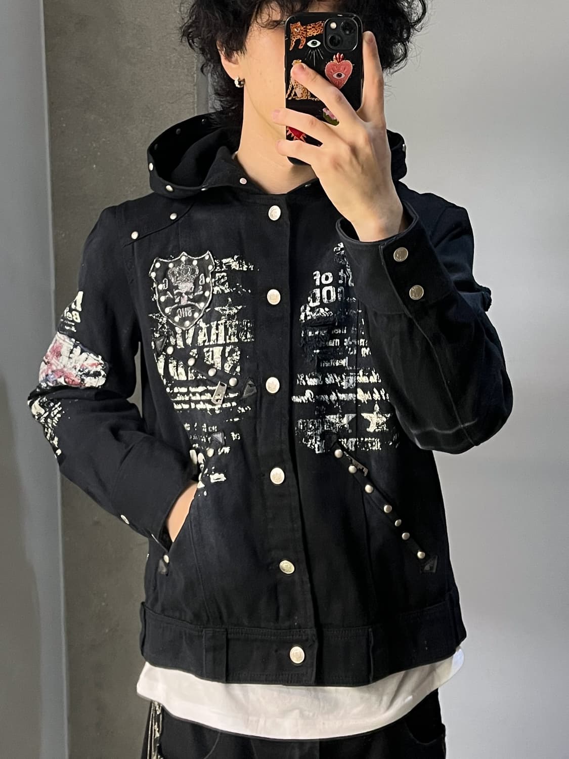 Bernings Sho 고스 펑크 리벳 데님 자켓 상품이미지2