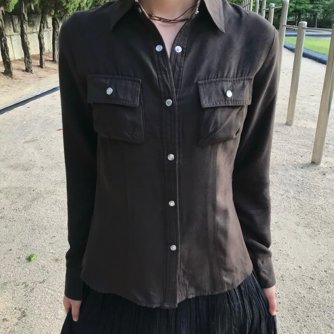 Pendora 브라운 호피 셔츠  상품이미지3