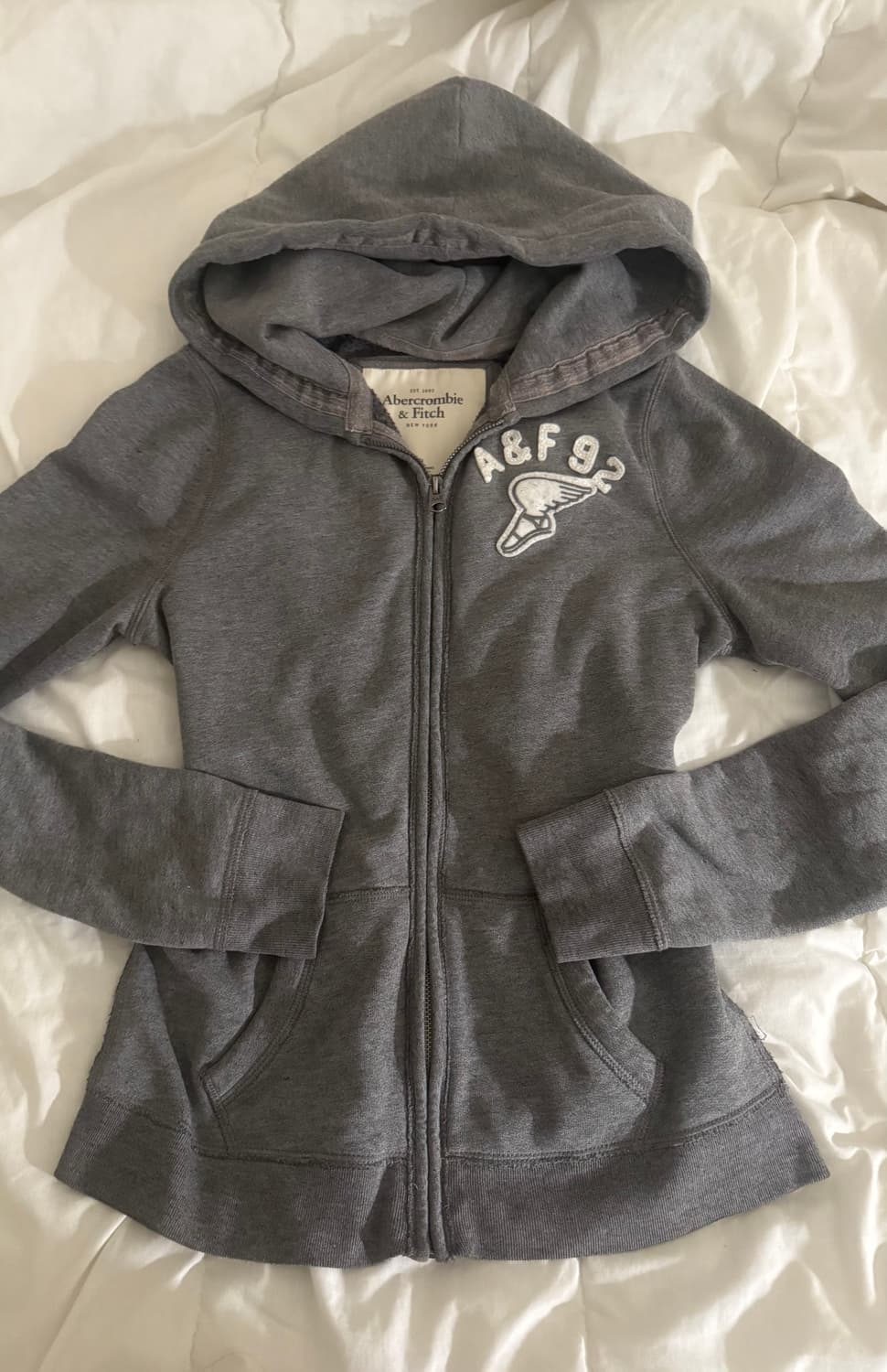 아베크롬비 그레이 슬림핏 후드집업 상품이미지1