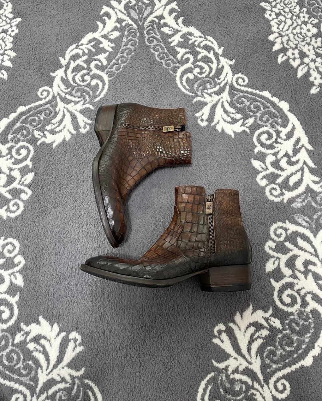 Jo Ghost Crocodile Pattern Ankle Boots 상품이미지3