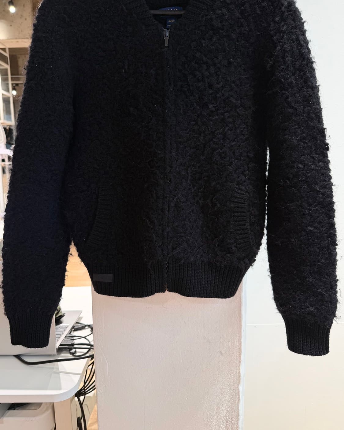 폴로 랄프로렌 블랙 알파카울 봄버 자켓  상품이미지5