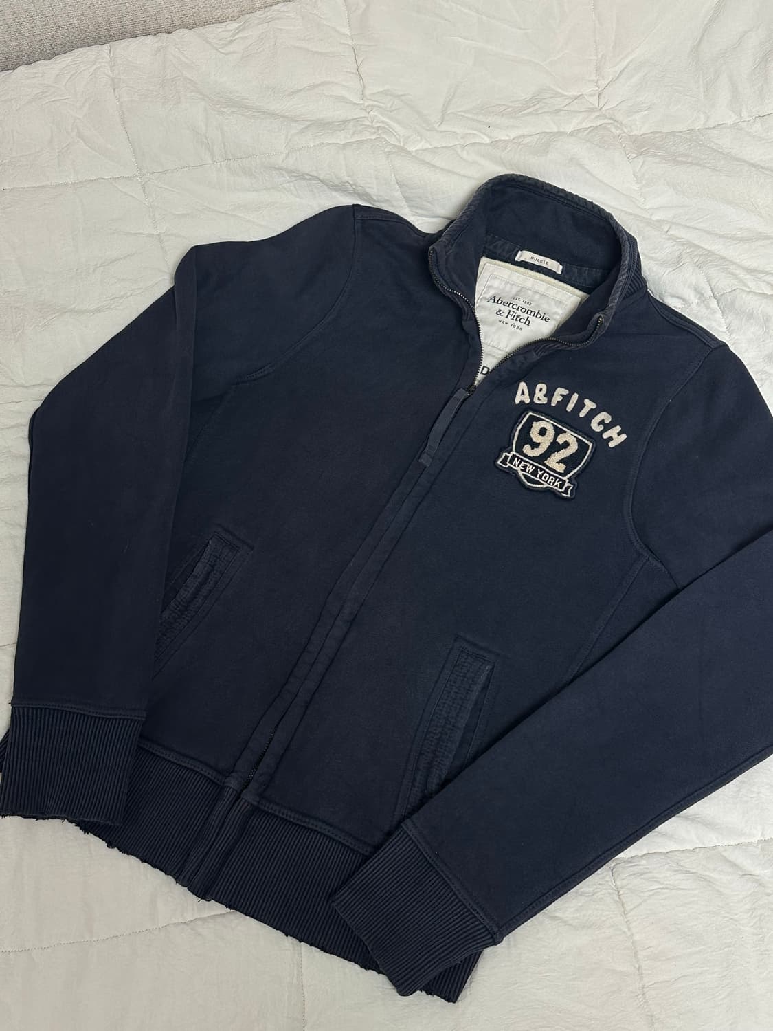 아베크롬비 코튼져지 집업 네이비 미디움 상품이미지1