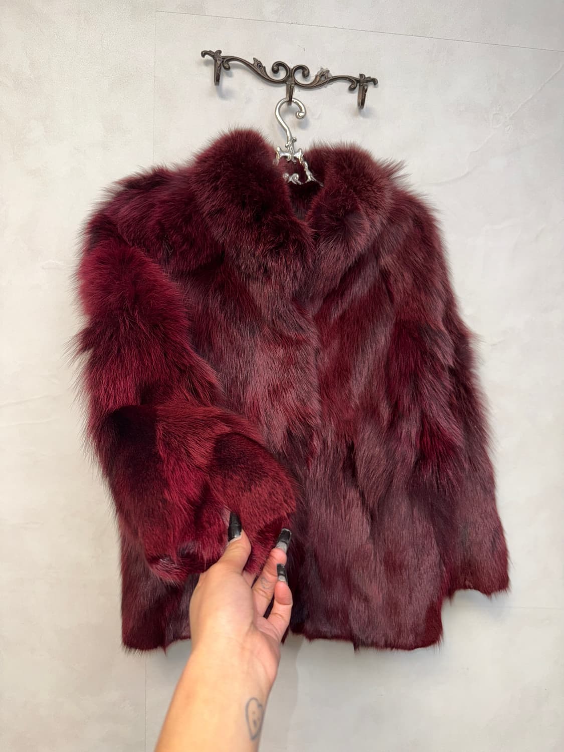SAGA FOX burgundy fox fur coat jacket  상품이미지2
