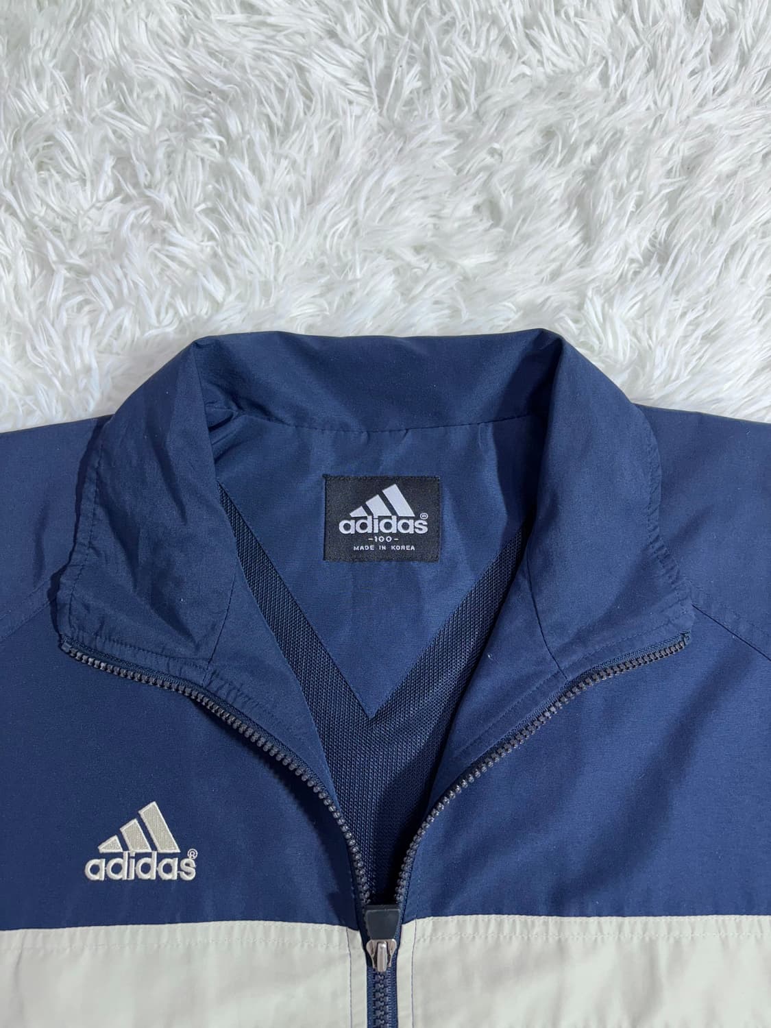 아디다스 90‘s 배색 네이비 바람막이  상품이미지6
