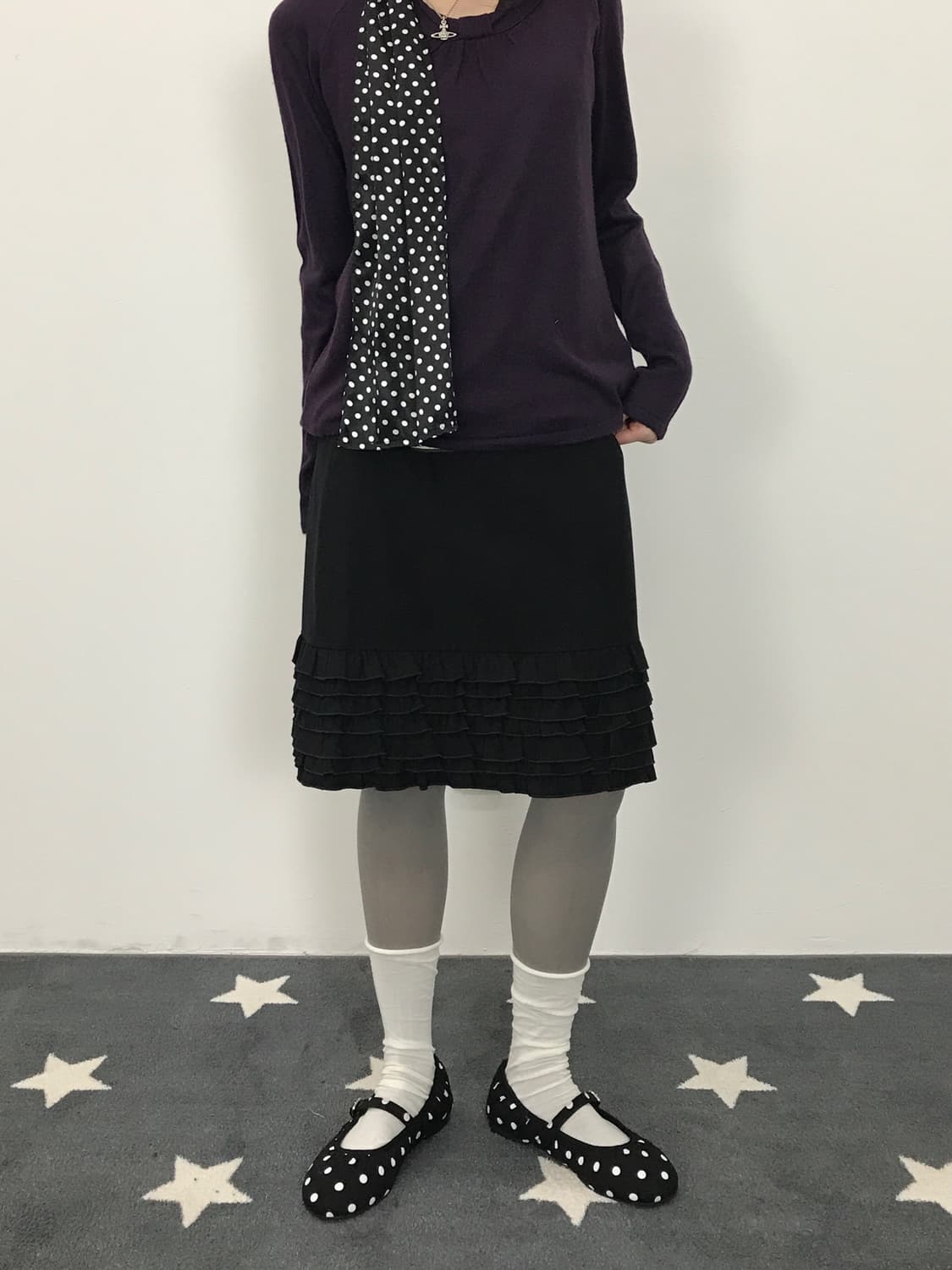 Jpn Black Ruffle Hem Skirt 상품이미지1