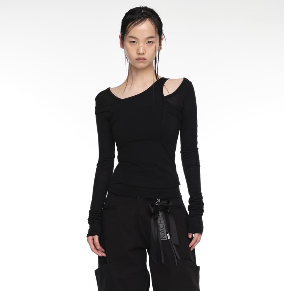 나체 슬리브 (MIXED LAYERED LONG SLEEVE BLACK) 상품이미지1