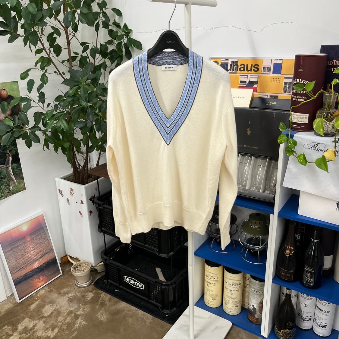 산드로 캐시미어 블렌드 브이넥 니트 1 상품이미지1