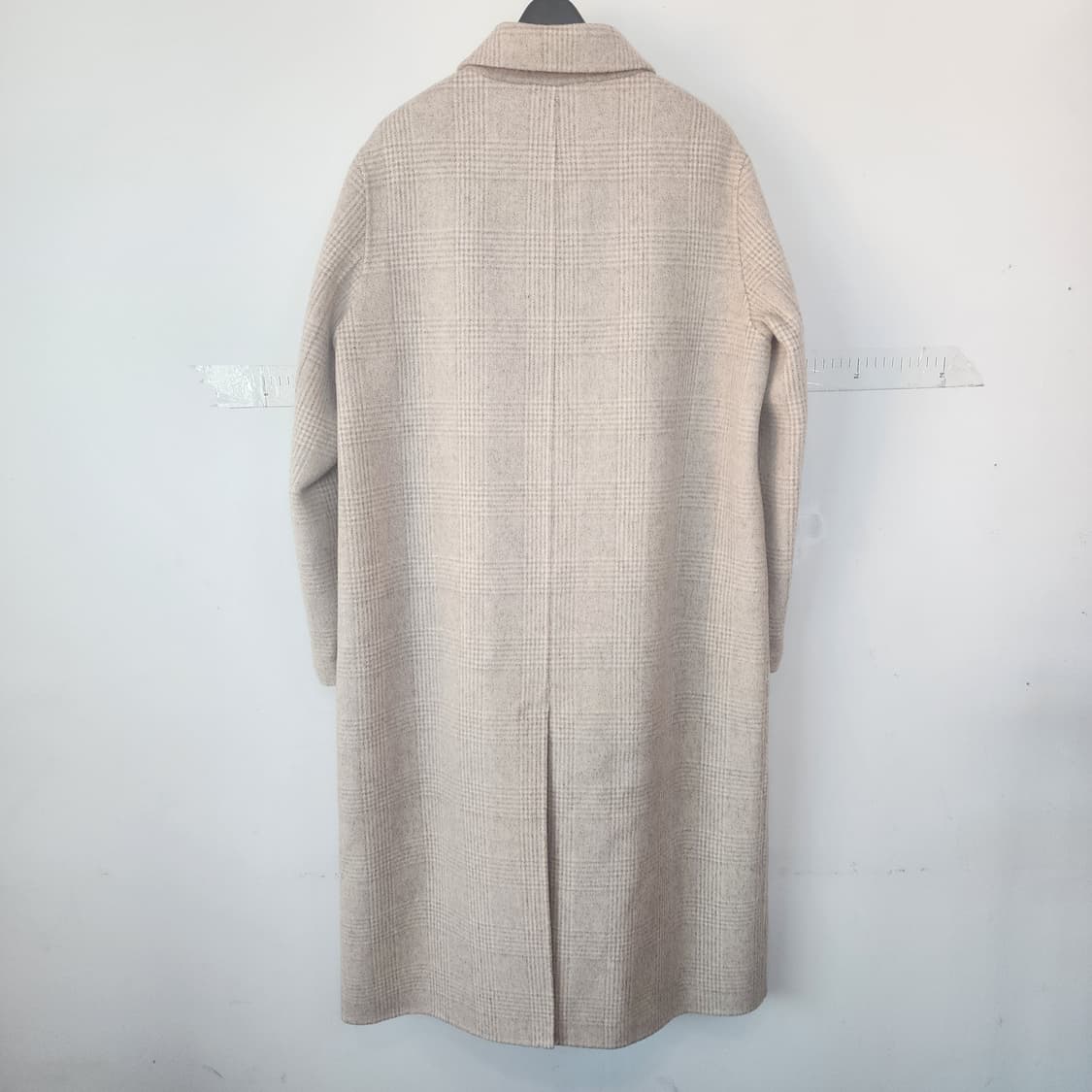 KEYNOTE 핸드메이드 체크 롱코트 베이지 상품이미지8