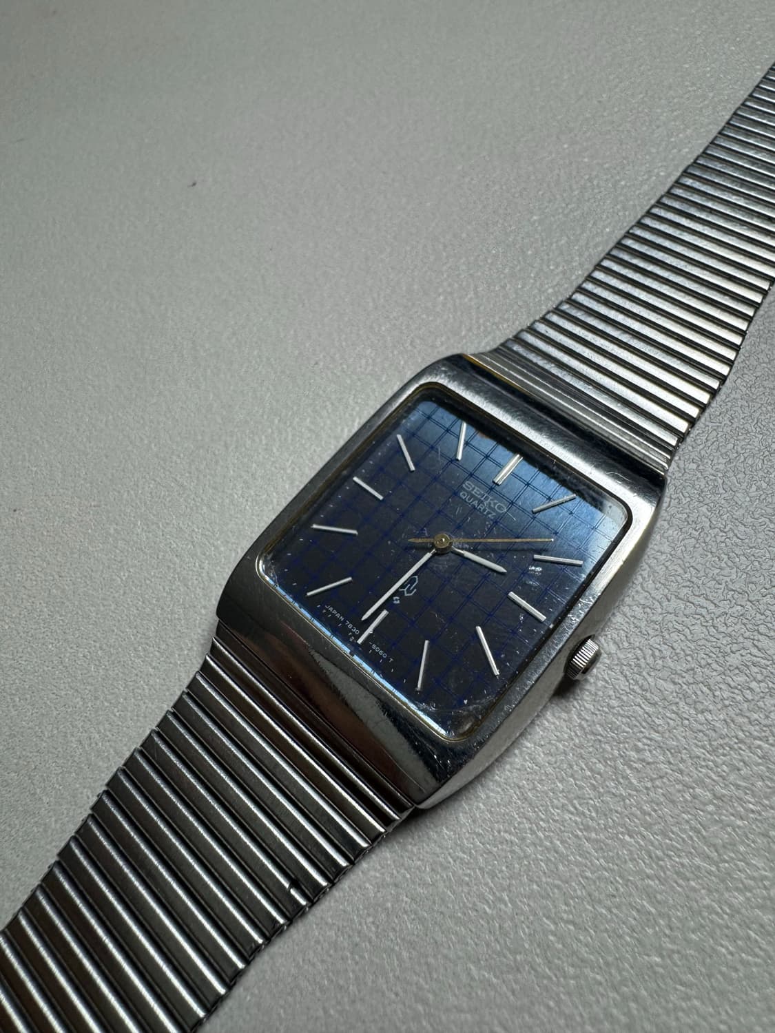 Seiko 70s blue check square quartz 상품이미지1