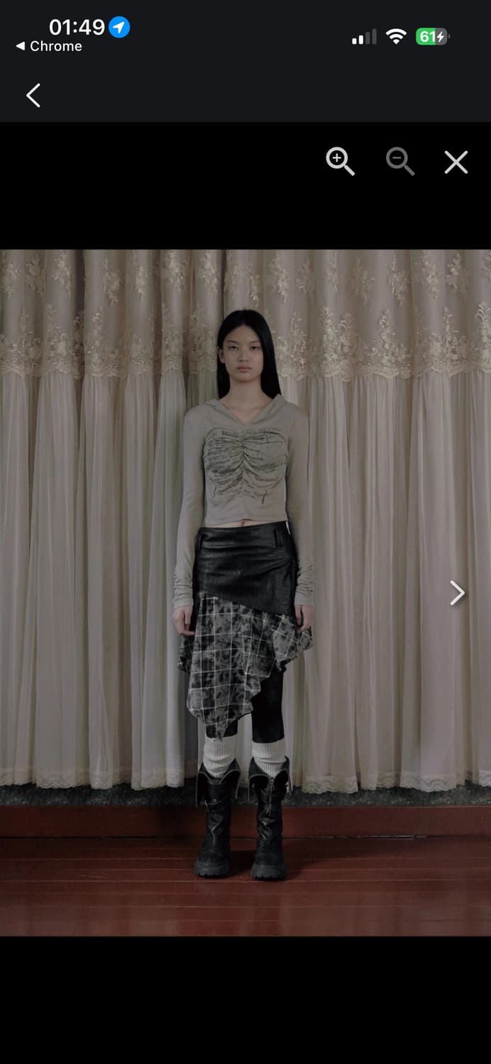 보헤미안서울 체크레이어드 언발란스스커트 상품이미지1