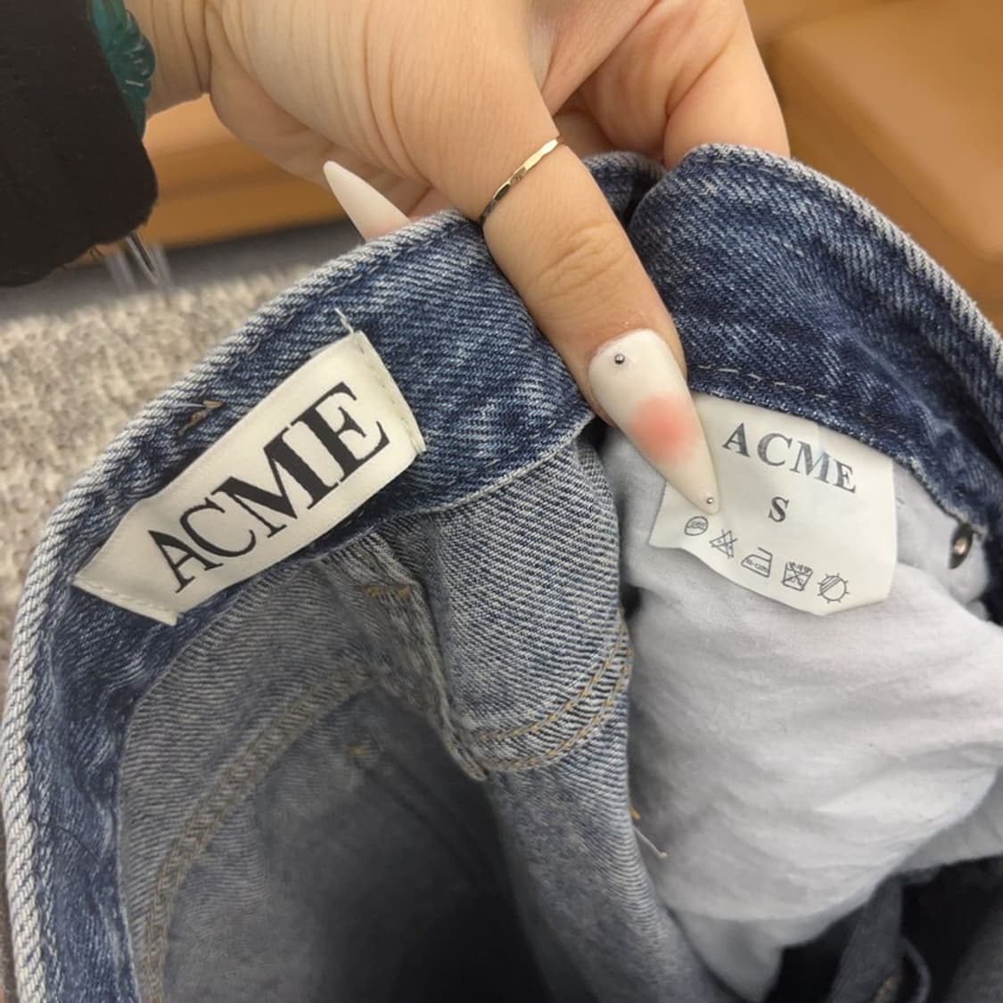 ACME 빈티지 캐주얼 와이드 워싱 데님팬츠 S C09404 상품이미지6