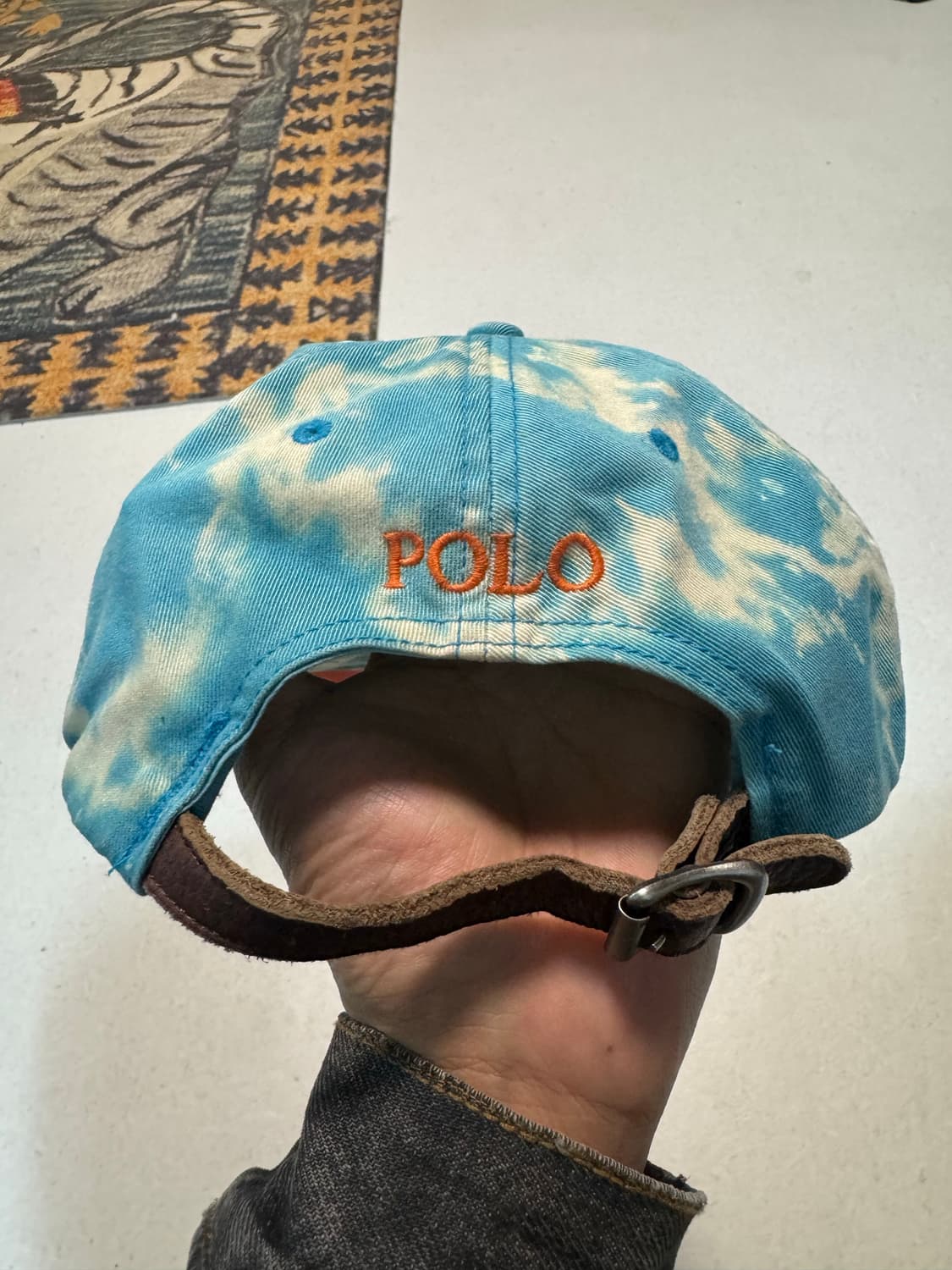 90s 폴로 랄프로렌 나염 레더 빈티지 볼캡 모자 스냅백 트러커캡 상품이미지3