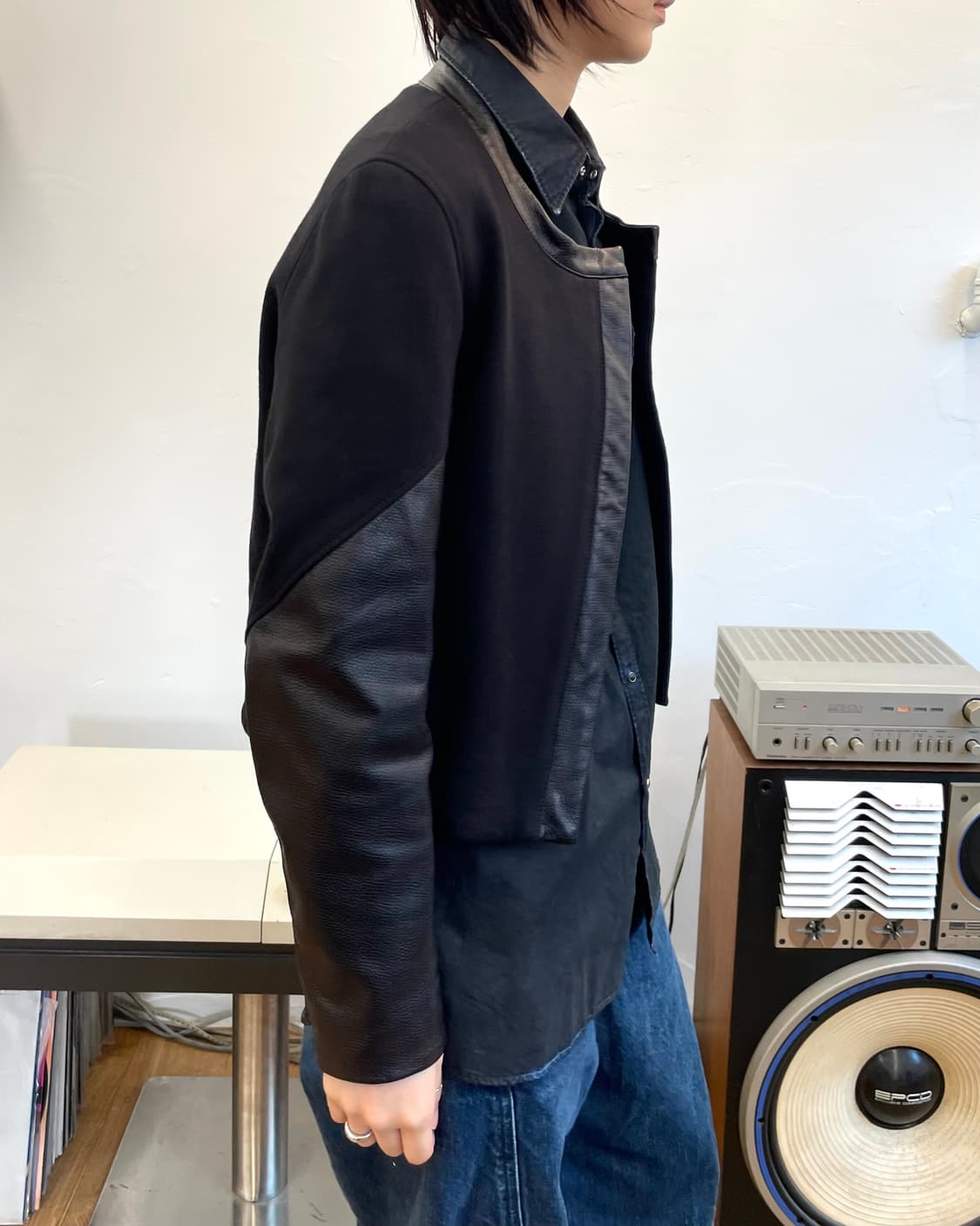 [S] 헬무트랭 코튼 레더 숏 자켓 상품이미지3