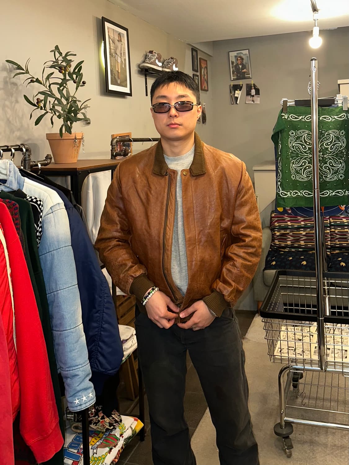 80-90’s London Fog real leather aged jac 상품이미지1