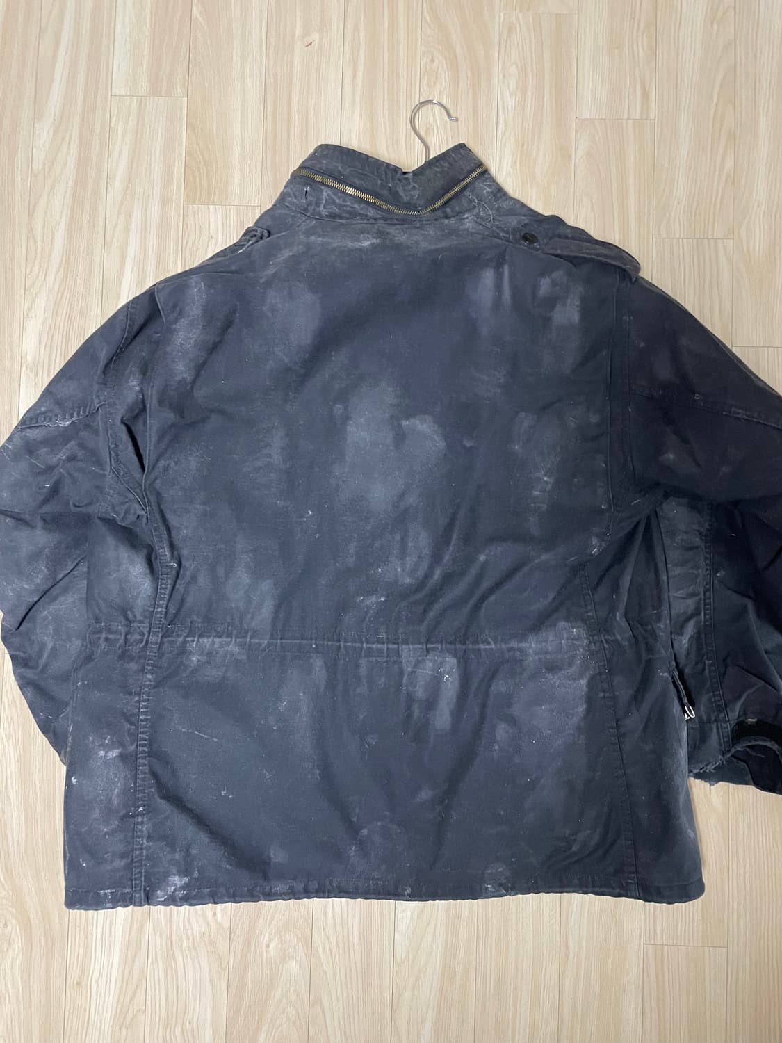 waxed black distressed m65 field jacket 상품이미지5