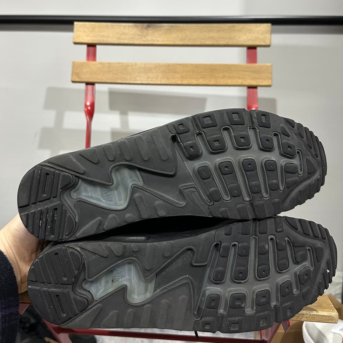 285) 나이키 운동화 남성 남자 신발 에어맥스90 올블랙 상품이미지6