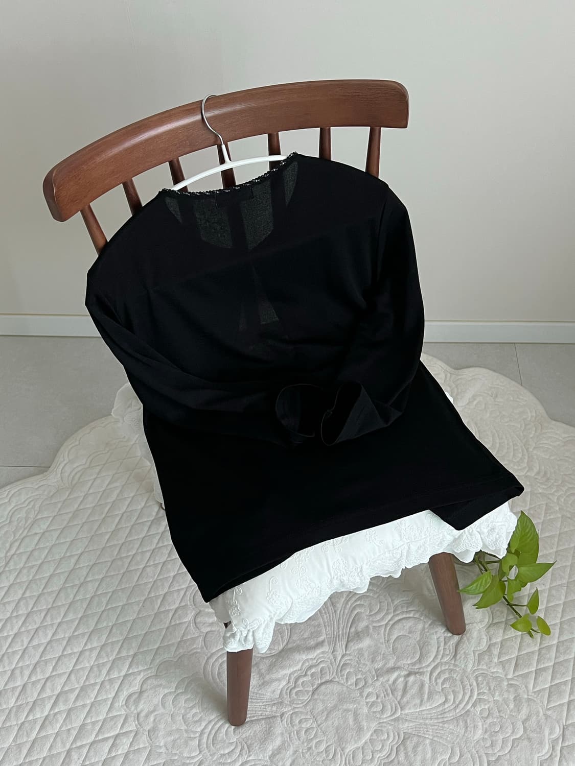 큐레쥬 블랙 앙상블 반팔 니트 가디건 꾸레쥬 상품이미지7