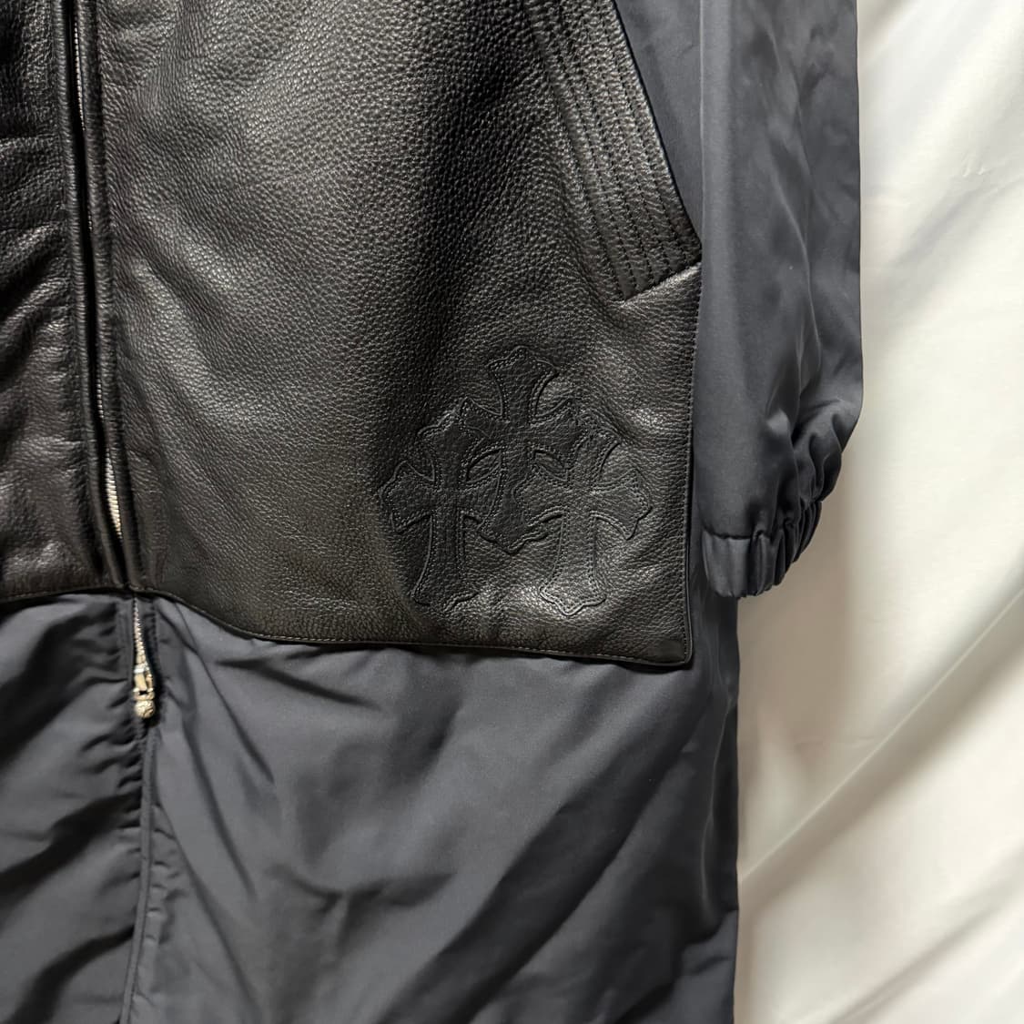 1250판매/S+급 크롬하츠 트리플 크로스 레더패치 내피 풀퍼 롱패딩 상품이미지4