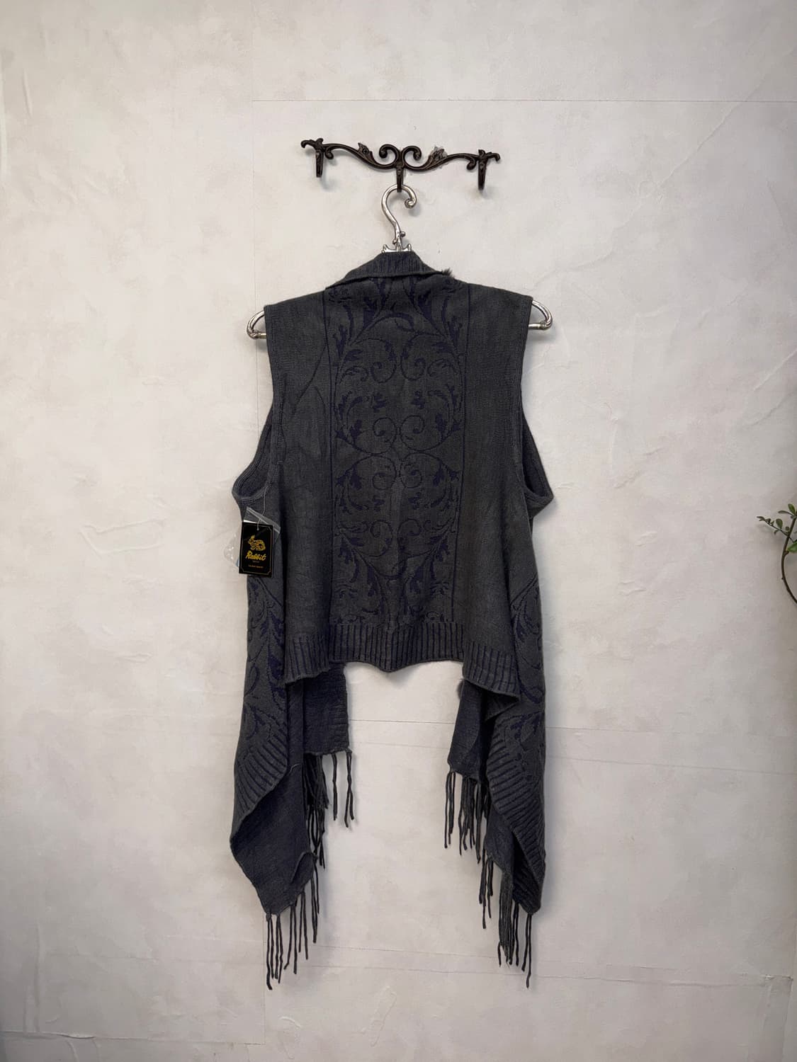 Ash navy oriental rabbit fur ball vest 상품이미지4