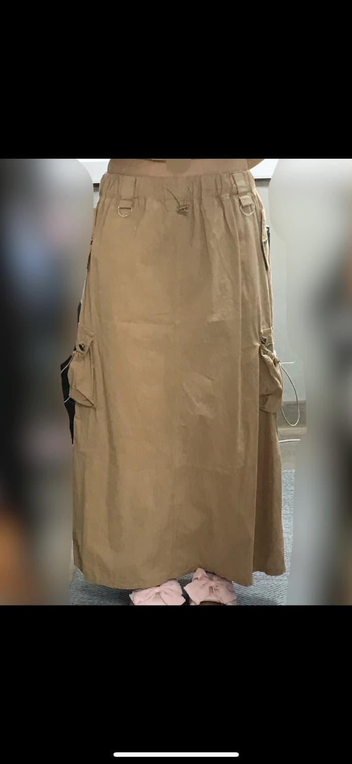 빈티지 베이지 카고 롱 스커트 상품이미지6