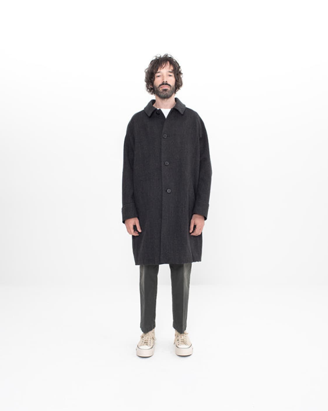 3) visvim 비즈빔 22FW 레미 코트 트위드 블랙 상품이미지9