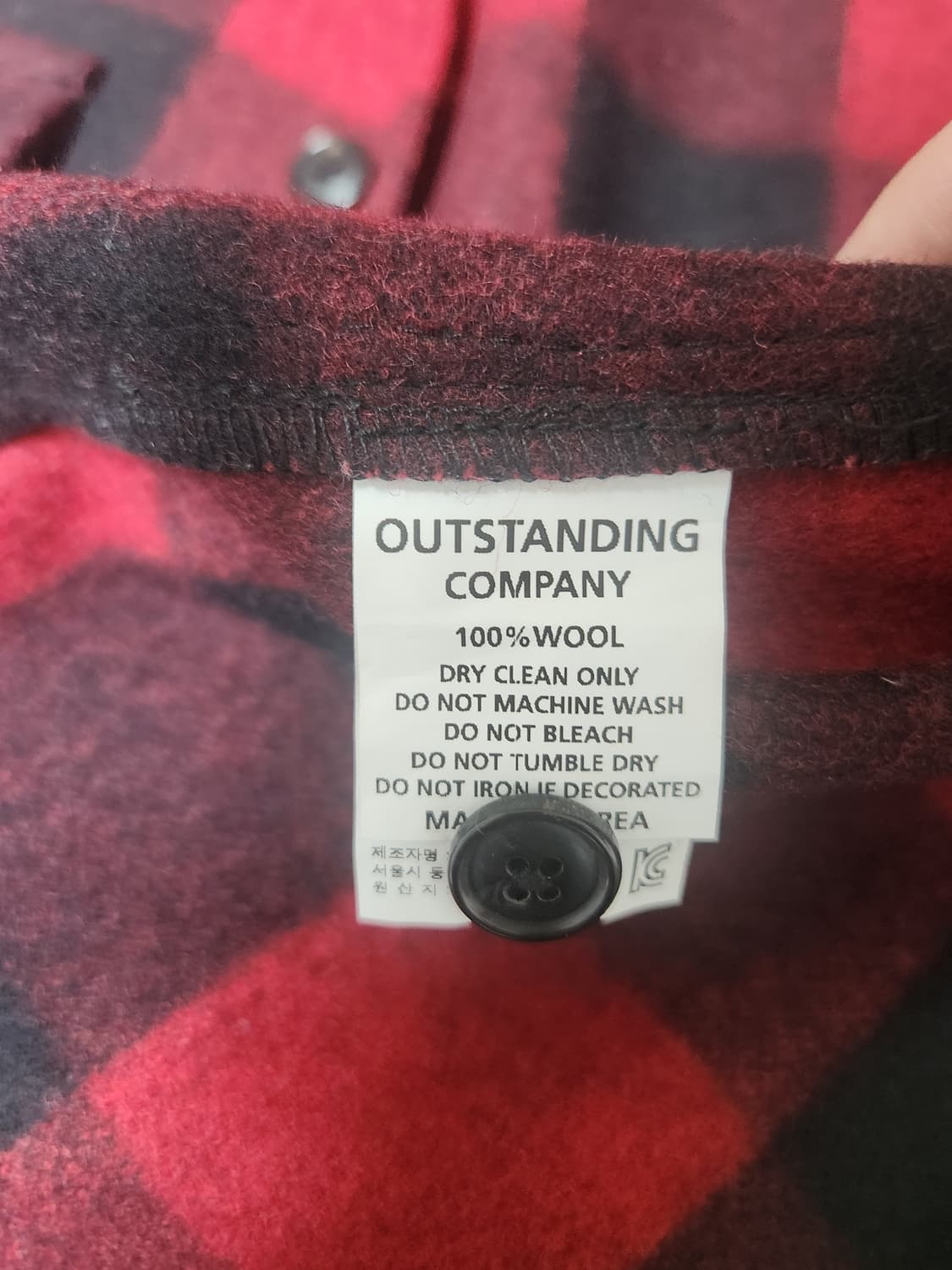 아웃 스탠딩 BUFFALO WOOL CHECK CPO 체크 셔츠 상품이미지5