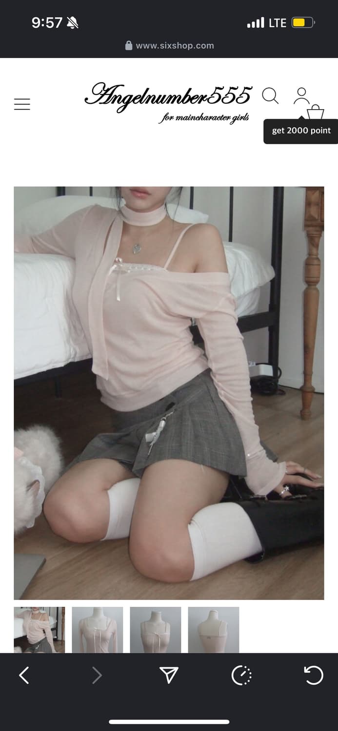 First love set (나시/v넥/스카프 세트) 상품이미지1