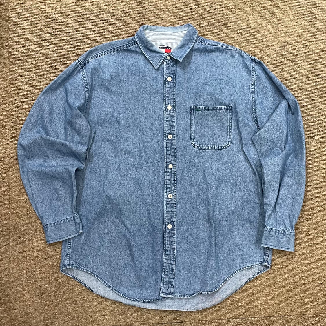 (XL) 90s Tommy 올드 타미 데님 셔츠 상품이미지1