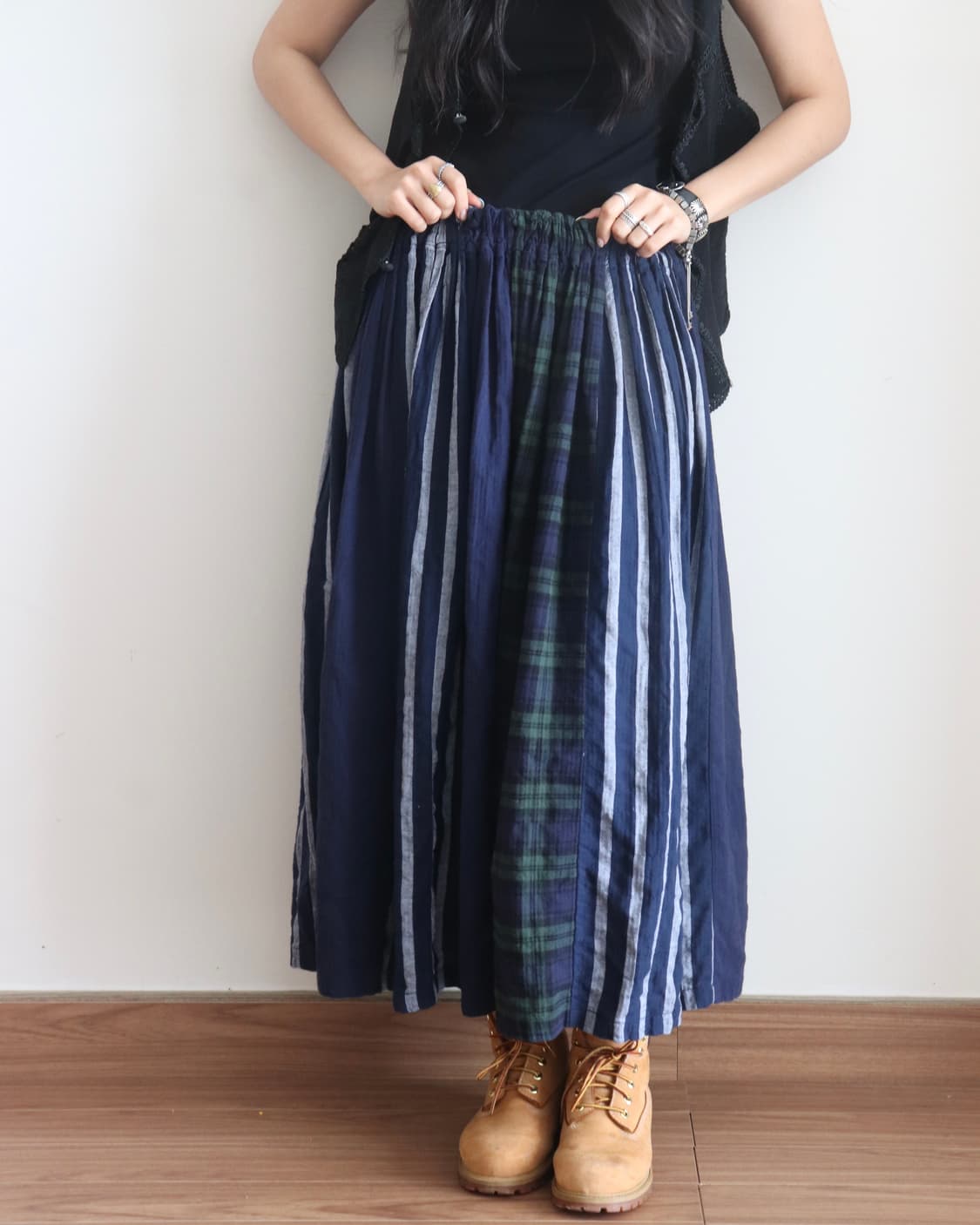 [Natural Laundry] Check & Stripe Skirt 상품이미지8