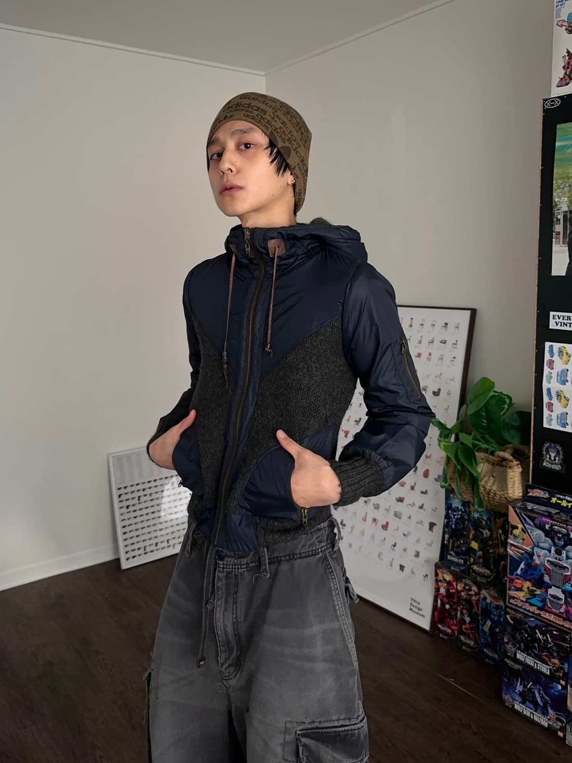 리버서블 니트 리브 크롭 자켓 상품이미지4