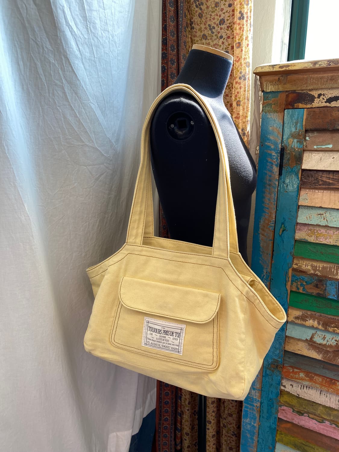 ajeu 아쥬 캔버스백 버터컬러 상품이미지1