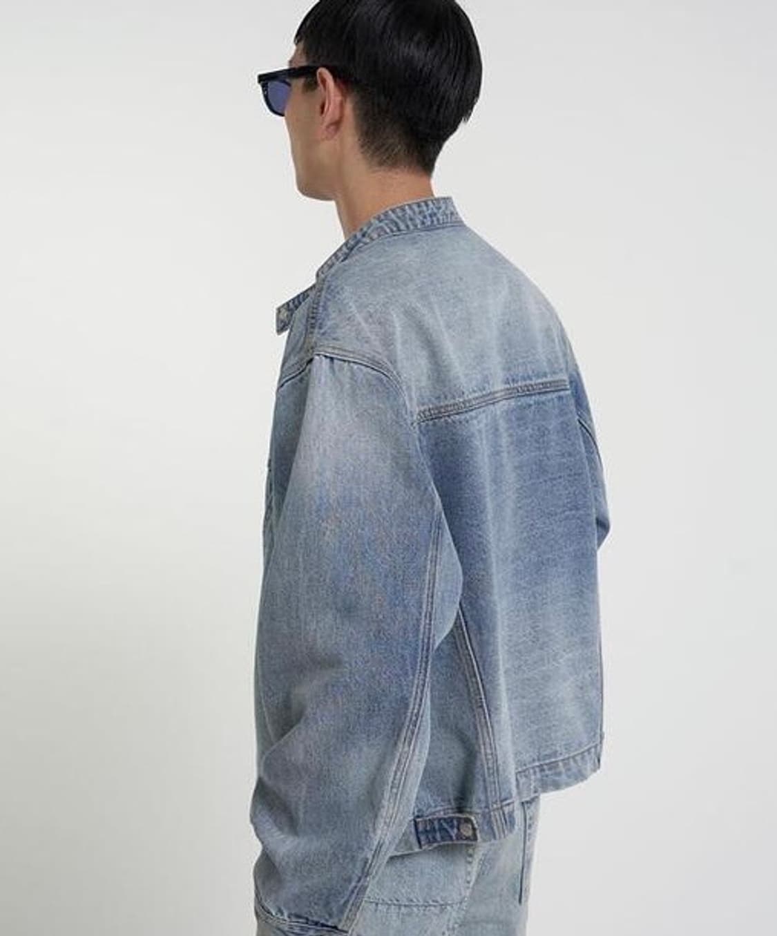 드로잉 워싱 데님 자켓 라이트 블루 상품이미지4
