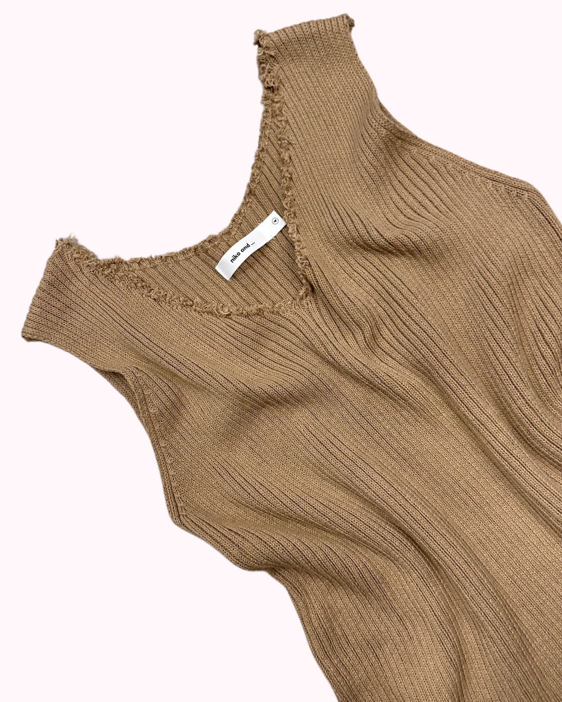 ribbed beige damage vest 상품이미지3