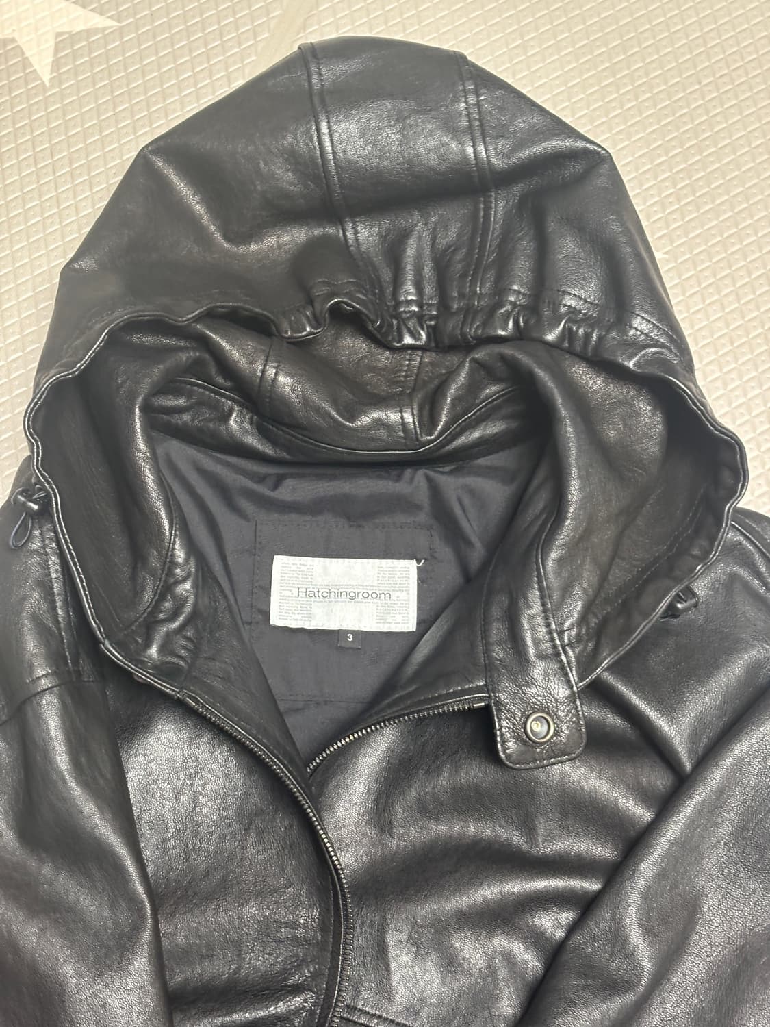 24SS 해칭룸 레더 후드 자켓 M 상품이미지3