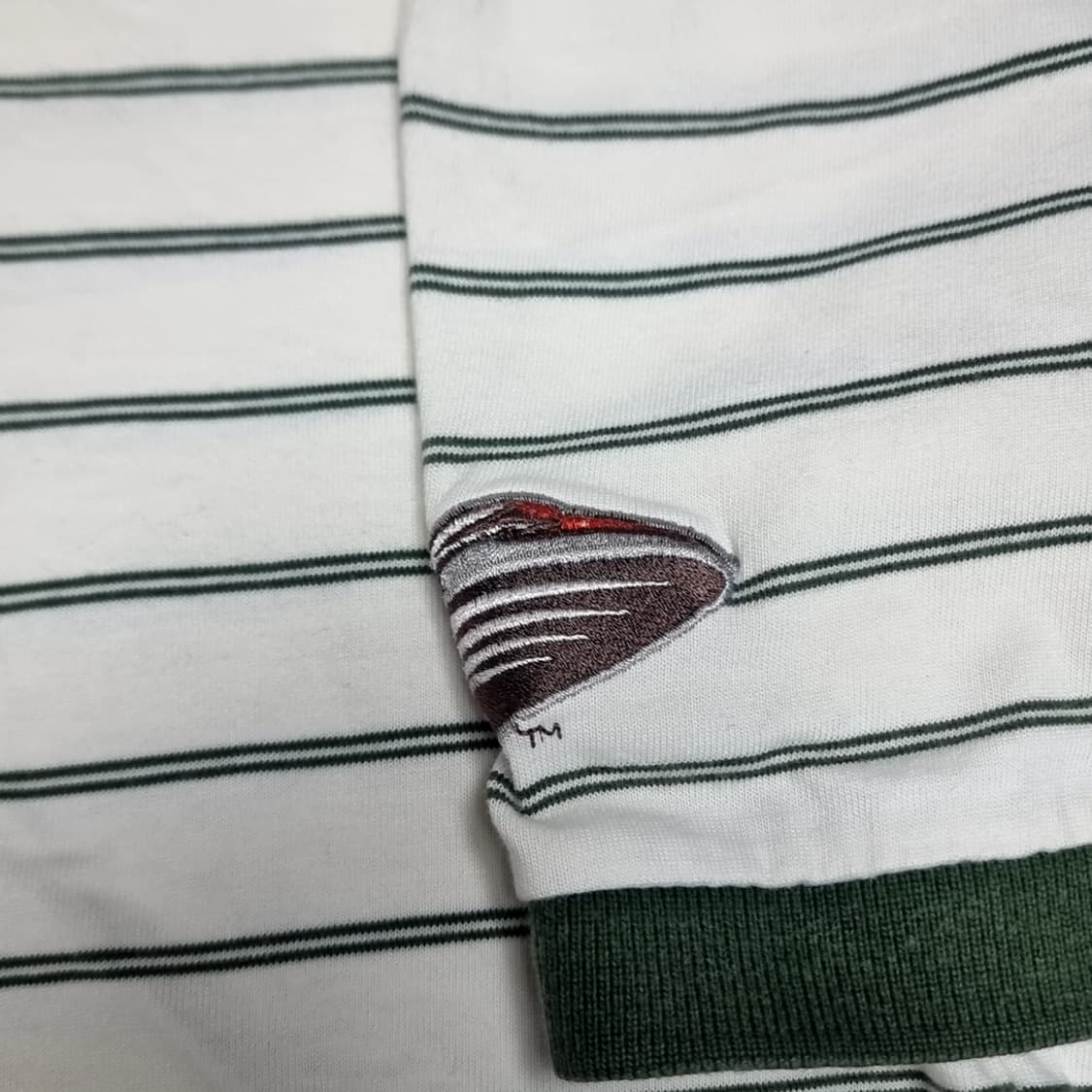 80s 한국제 나이키 스트라이프 반팔 폴로티 U 로고(100) 상품이미지5