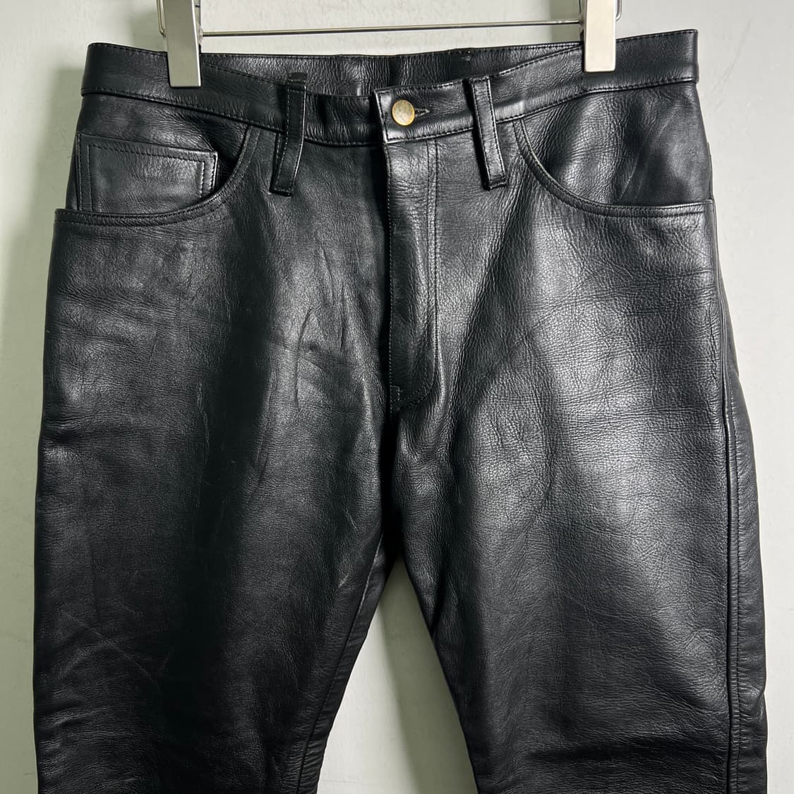 VTG 빈티지 블랙 소가죽 팬츠 33 상품이미지4