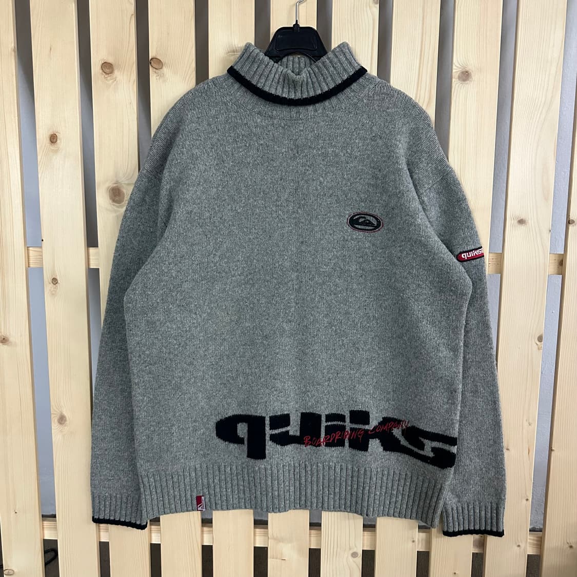 (L) 퀵실버 그레이 하이넥 니트 상품이미지1