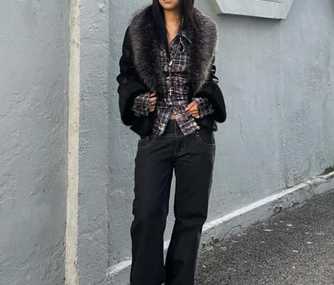 스컬프터 코트 퍼자켓 블랙 상품이미지4