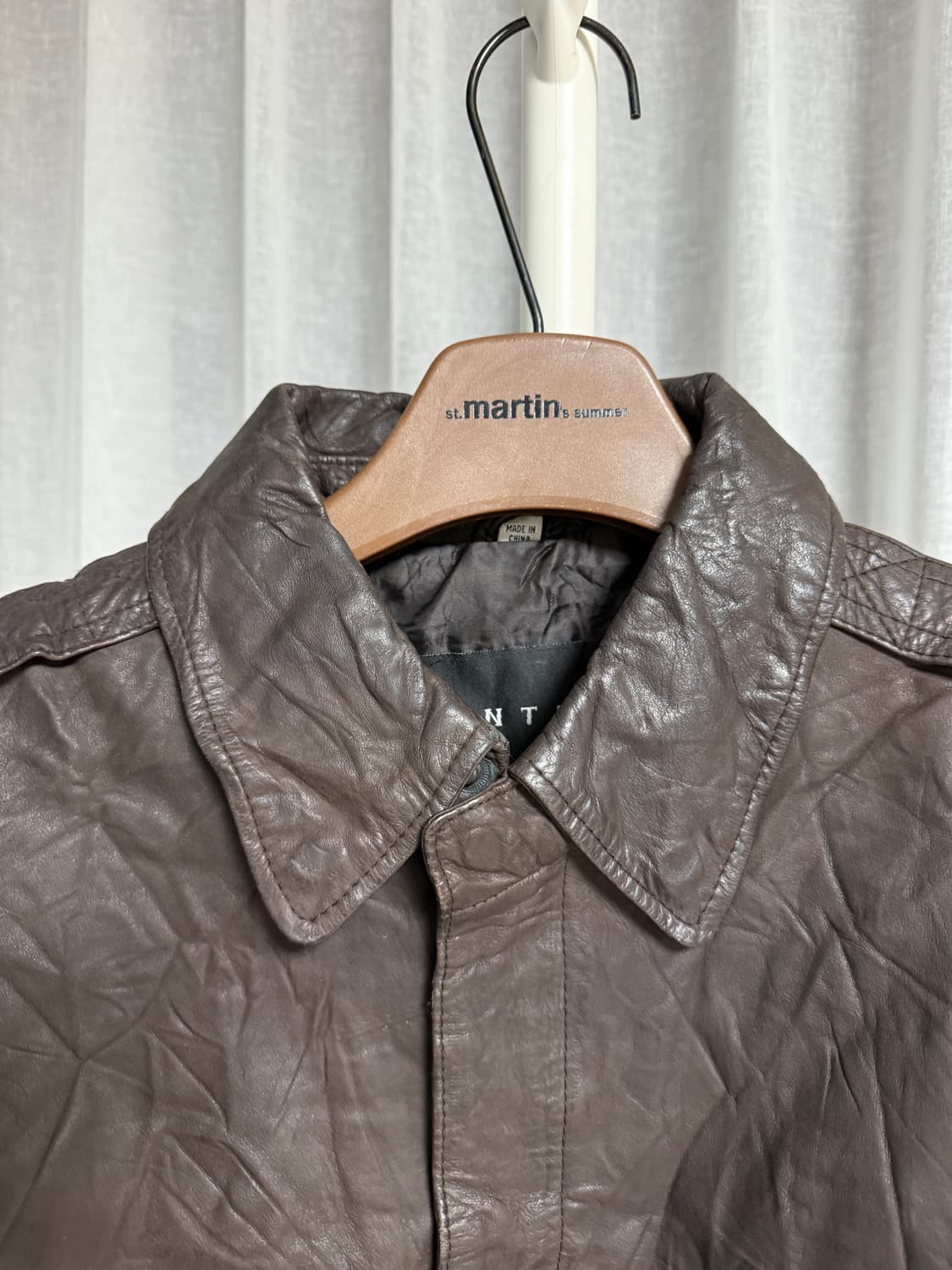 브라운 가죽 봄버  상품이미지3