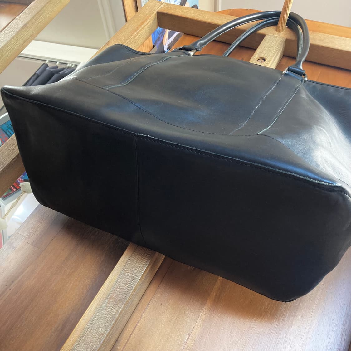 (os) 엘엘빈 레더 토트백 블랙 상품이미지6