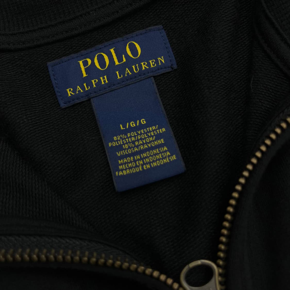 폴로 랄프로렌 블랙 반집업 롱슬리브 L 상품이미지6