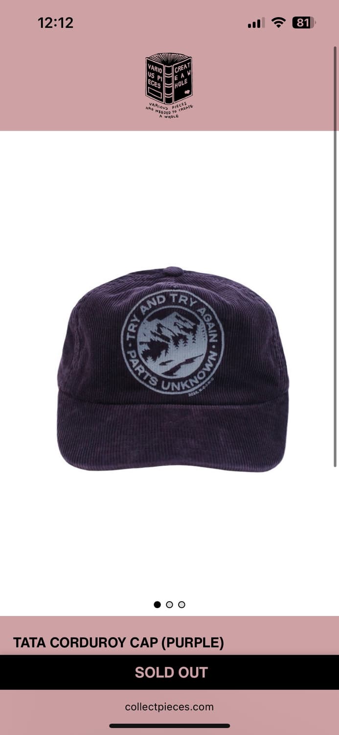 컬렉트 피시스 TATA CORDUROY CAP (PURPLE) 상품이미지1