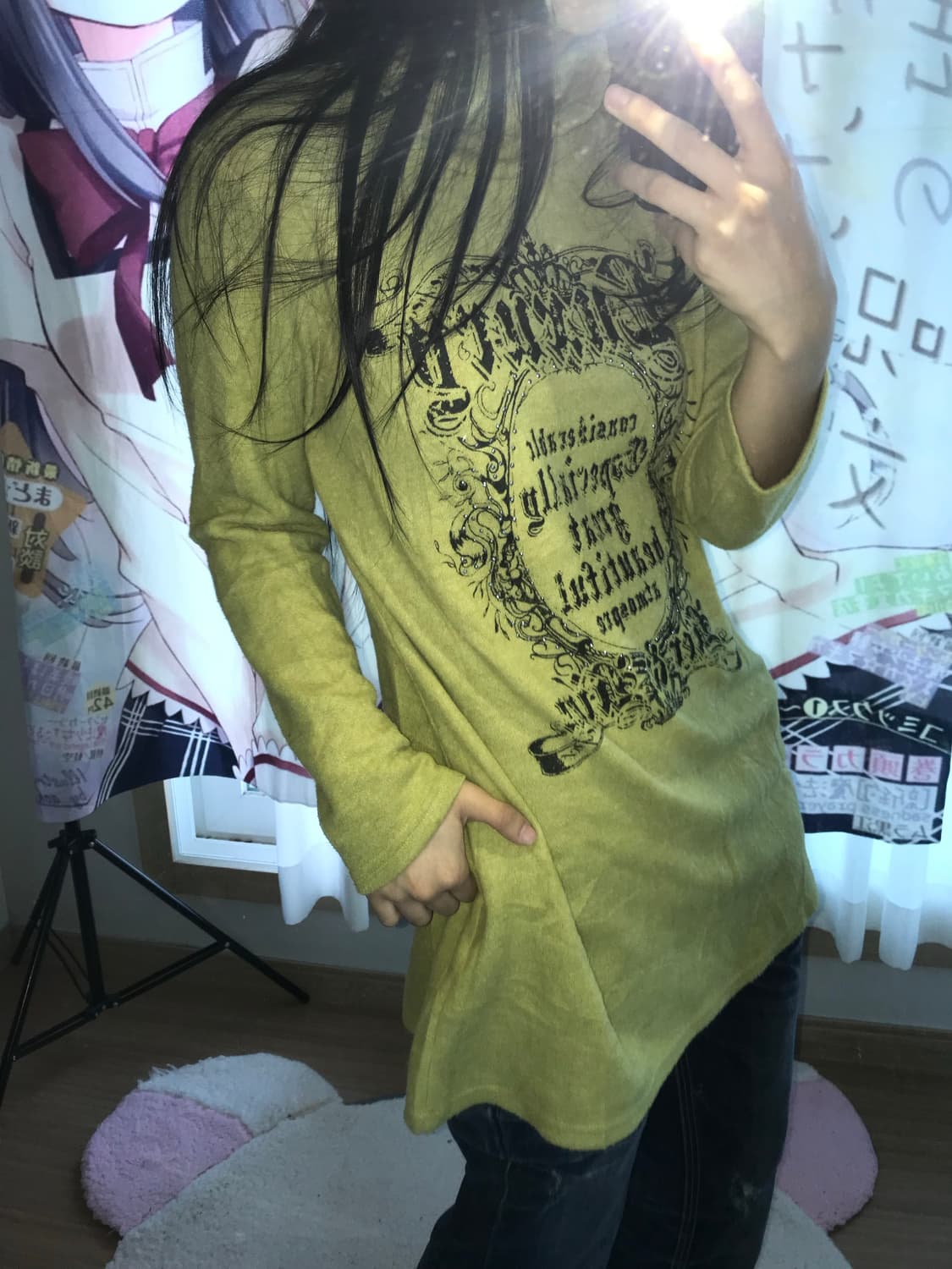 올리브 펑크 하이넥 니트 상품이미지1