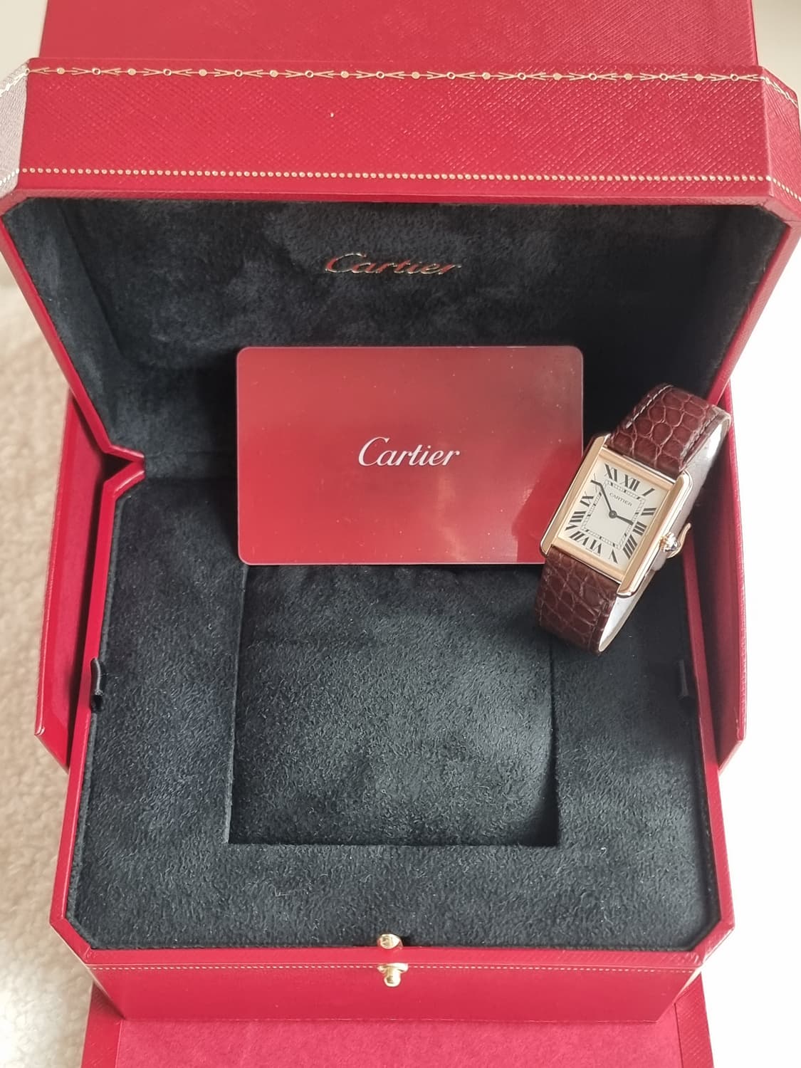 [까르띠에 풀세트] 탱크솔로 18K 로즈골드 SM 남여공용 시계 20년 상품이미지2